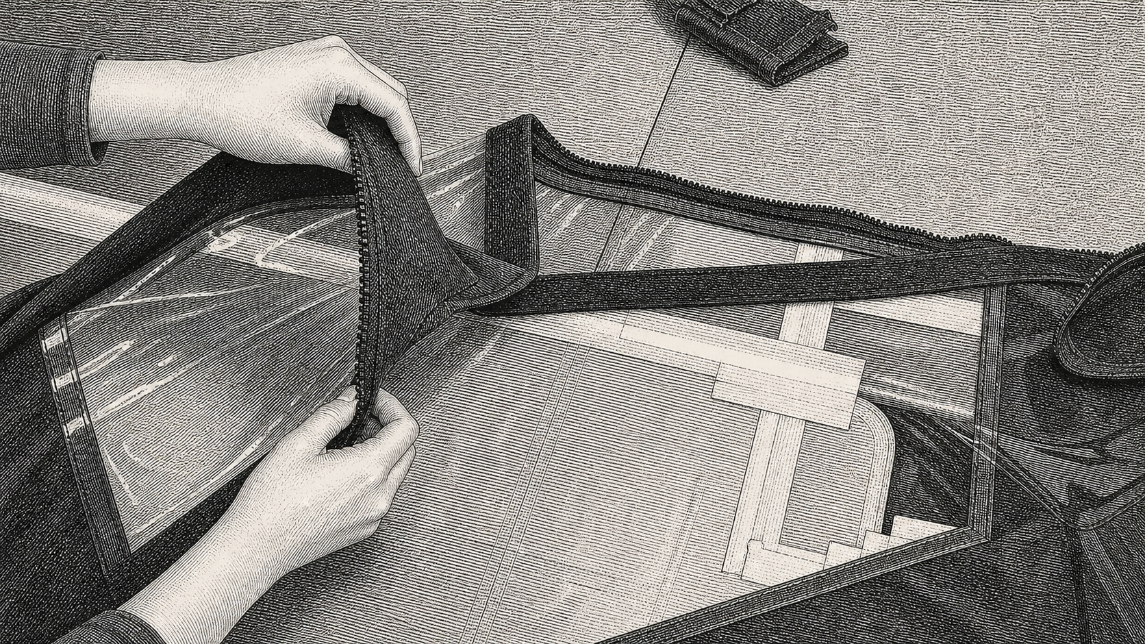 Marine canvas zipper repair work